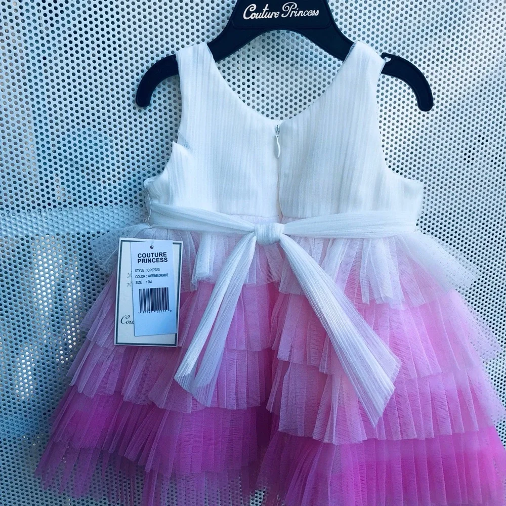 COUTURE PRINCESS Pink Ombre Tulle Tiered Girls Costume Dress - Brand New w/Tags!
